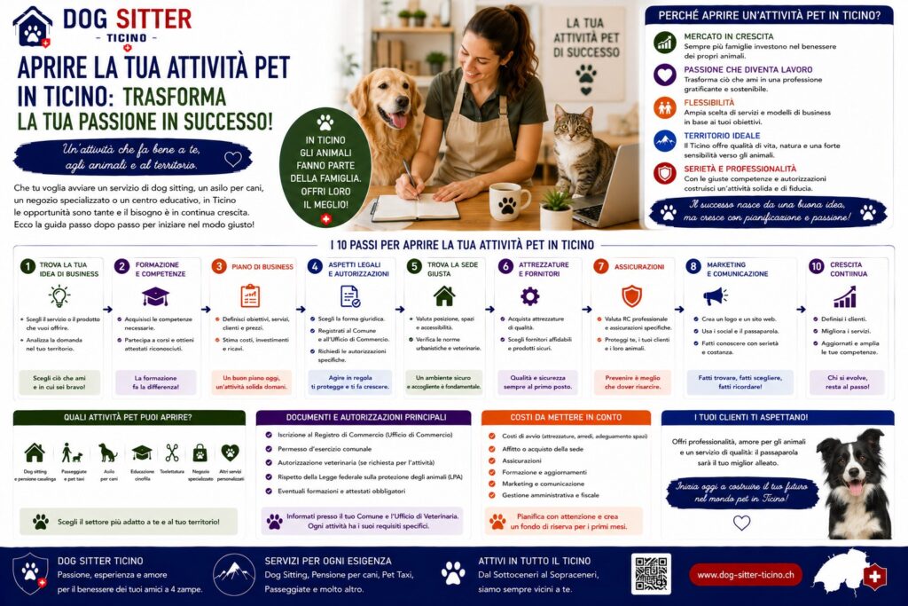 Aprire un’Attività nel Pet Care in Ticino: Autorizzazioni e Primi Passi