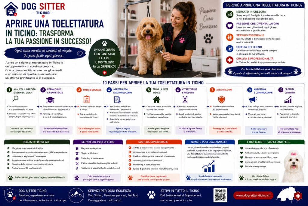 Aprire una Toelettatura in Ticino: Cosa Serve Davvero