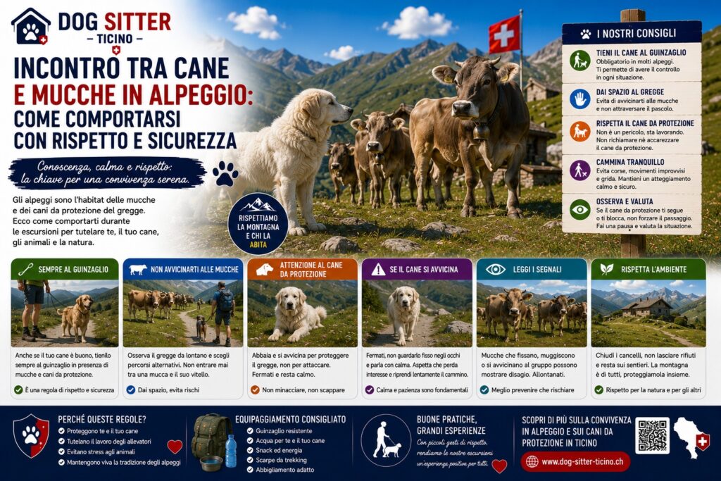Incontrare Mucche e Cani da Protezione in Alpeggio: Come Comportarsi
