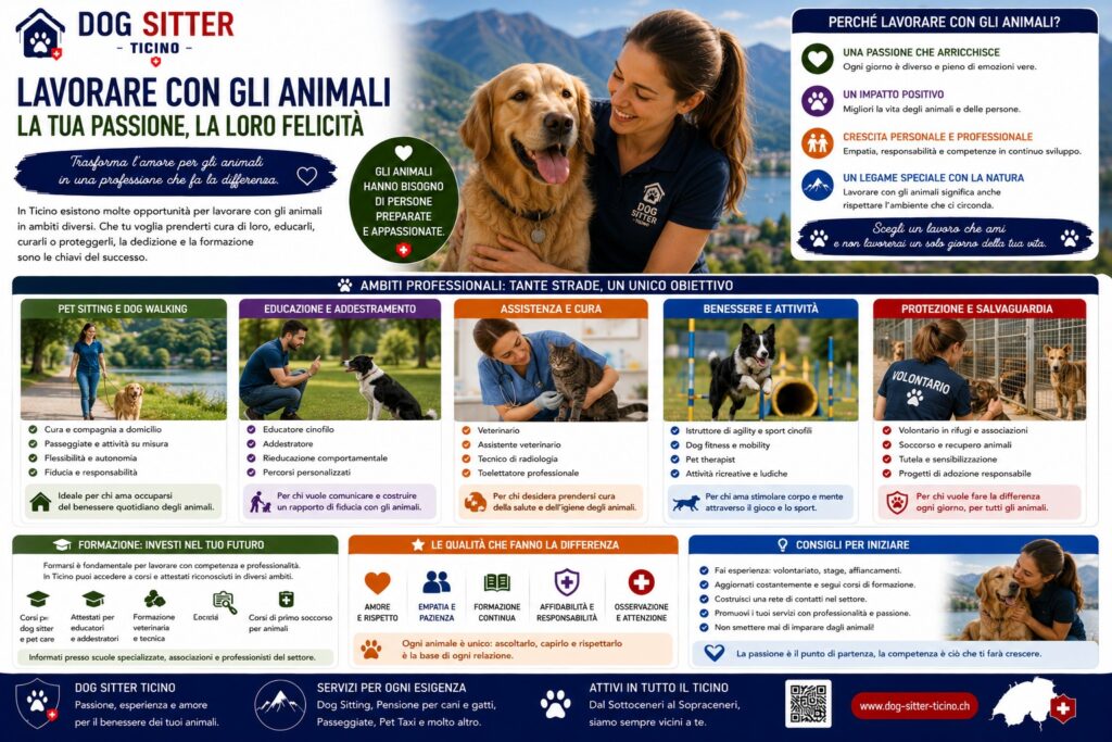 Lavorare con gli Animali in Ticino: Professioni, Formazione e Stipendi