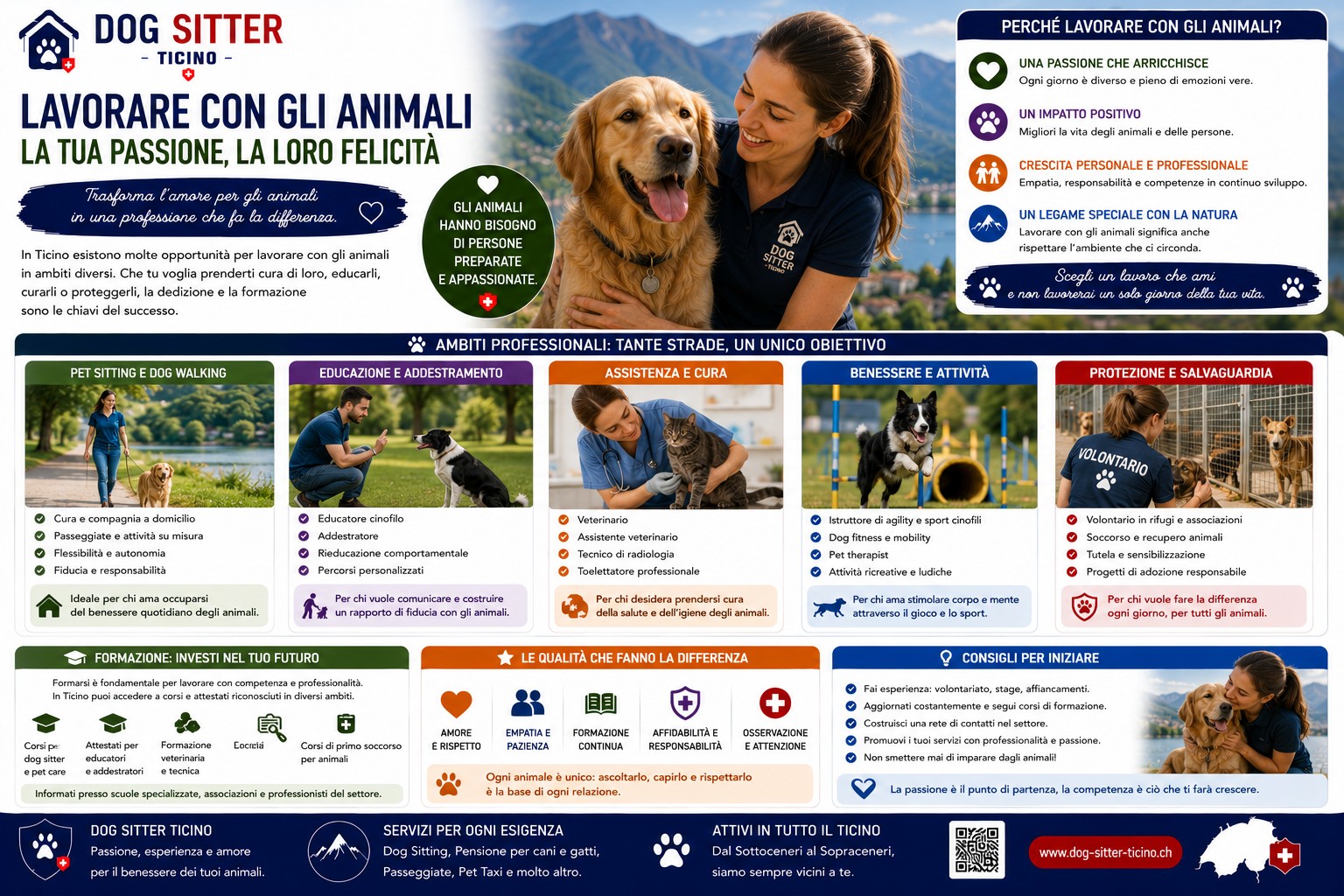 Lavorare con gli animali in Ticino: professioni, formazione e stipendi