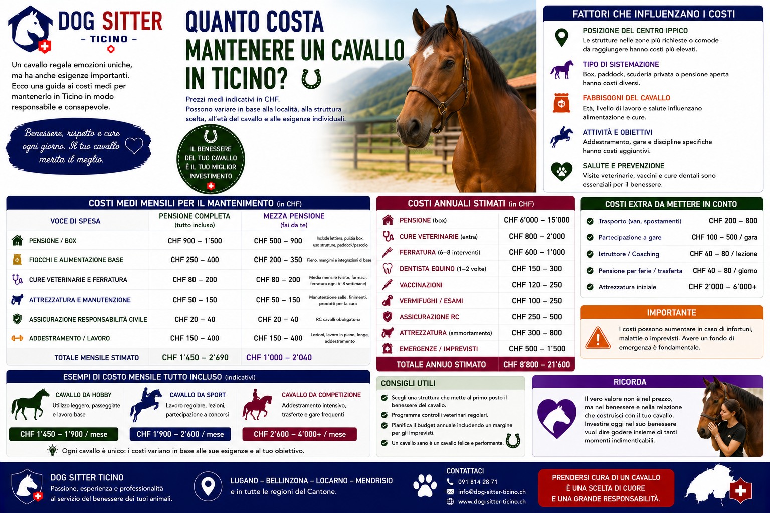 Quanto costa un cavallo in Ticino: acquisto e pensione