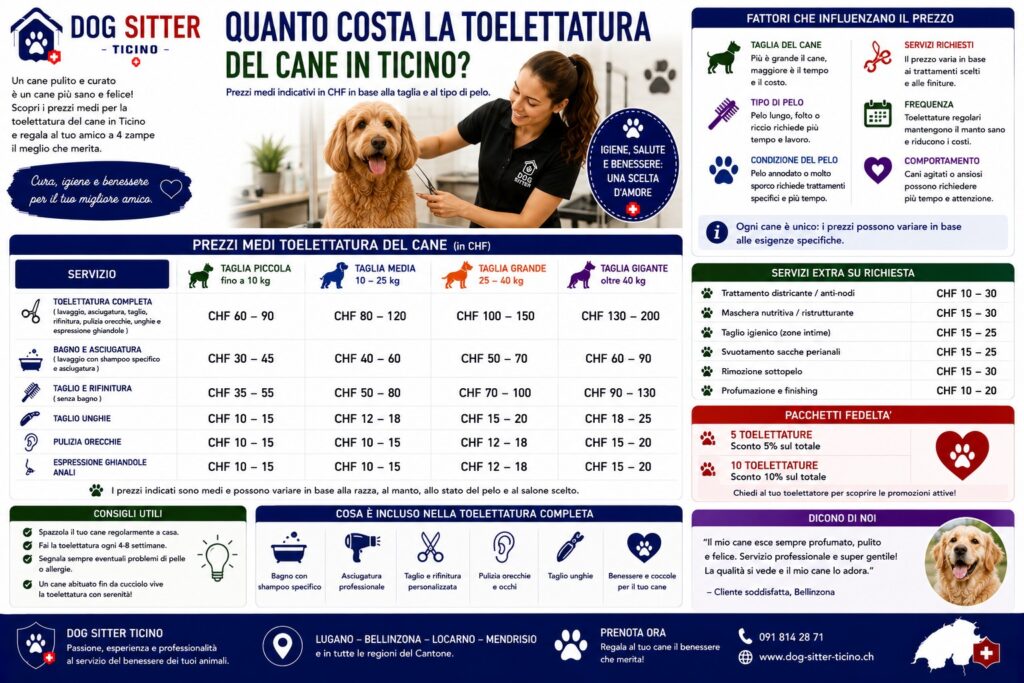 Quanto Costa la Toelettatura del Cane in Ticino