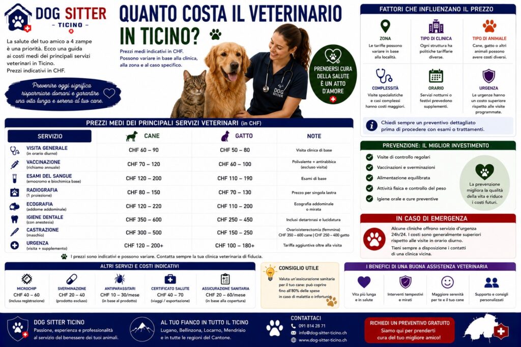 Quanto Costa un Veterinario in Ticino: Visite, Urgenze ed Esami
