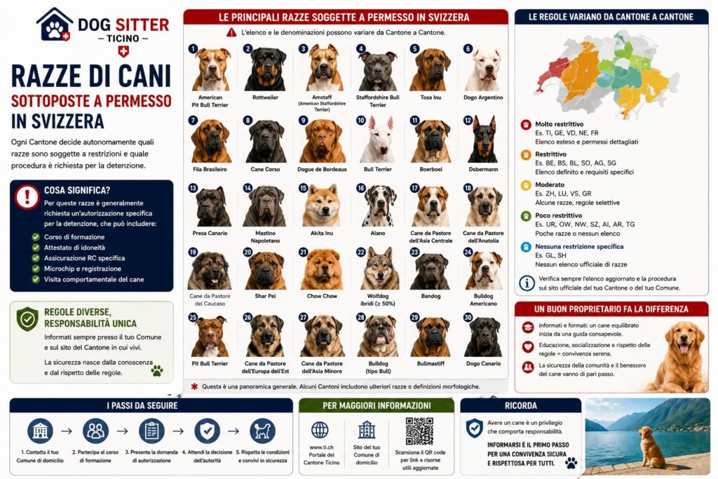 Razze di Cani Soggette a Permesso in Svizzera: Cantone per Cantone