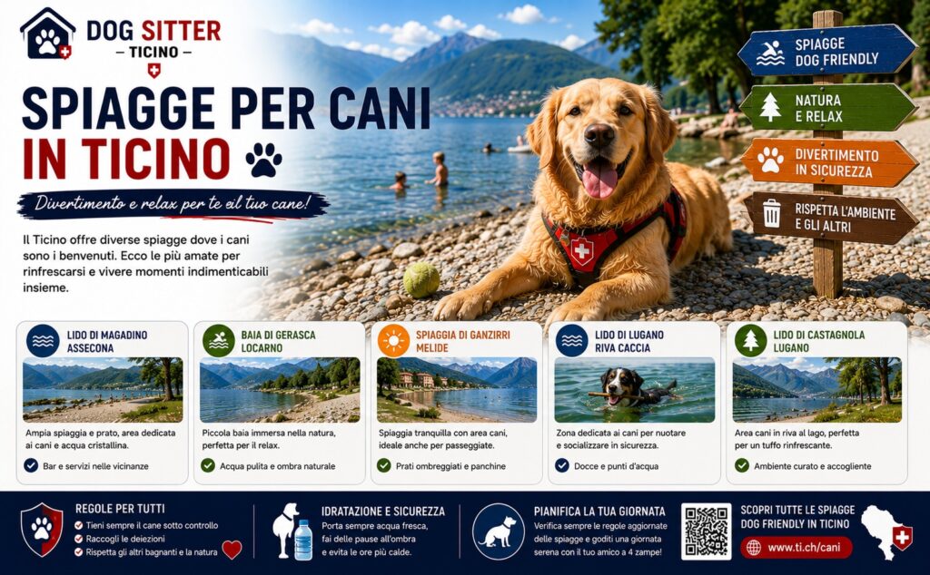 Spiagge e Lidi per Cani sui Laghi Ticinesi